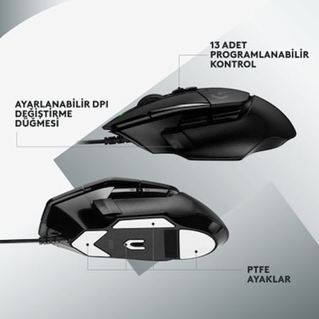 Logitech G G502 X Kablolu HERO 25K Sensörlü Yüksek Performanslı Oyuncu Mouse -