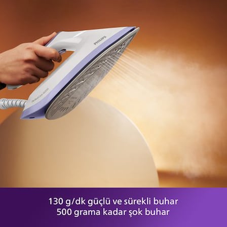 Buhar kazanlı ütü, güçlü buhar çıkışı ve 1,8 lt çıkarılabilir su haznesi ile