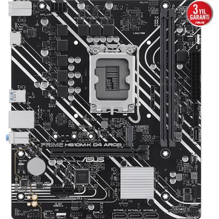 ASUS PRIME H610M-K D4 ARGB Intel H610 LGA1700 DDR4 3200 HDMI M2 USB3.2 AURA RGB