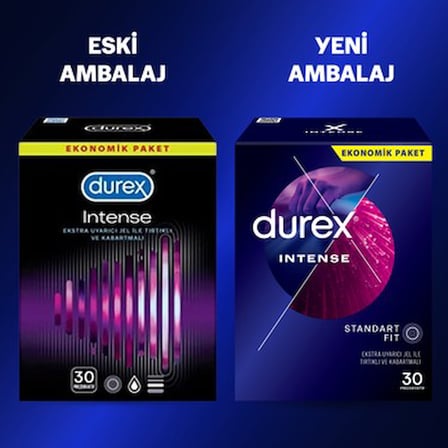 30 Adet Ekstra Uyarıcı Jelli Tırtıklı Prezervatif, Durex Kalitesinde