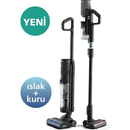 Kablosuz dikey süpürge, ıslak-kuru temizlik ve otomatik temizleme özellikleri