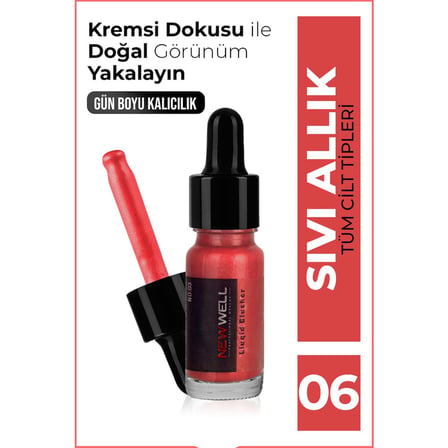 Mat sıvı allık, doğal görünüm için ideal renk seçenekleri