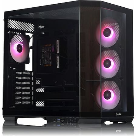 Temperli Cam Kasa ile 4x12cm ARGB Led Fanlı Oyuncu Kasası