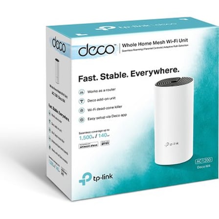 TP-Link Deco M4 (1-Pack) | Wi-Fi 5 Mesh Sistemi | AC1200 Mbps Hız | Fiber Uyumlu | Çift Bant |