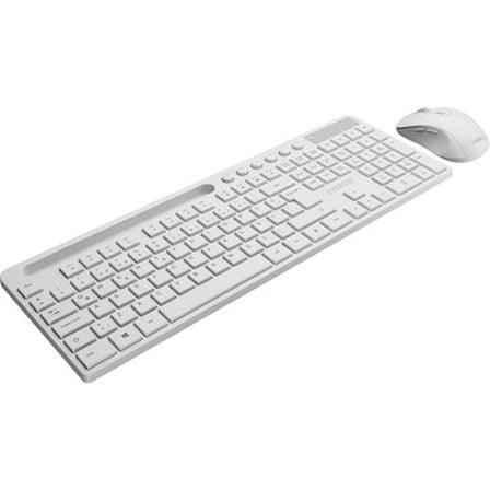 Kablosuz Multimedia Klavye ve Mouse Seti, Beyaz Tasarım