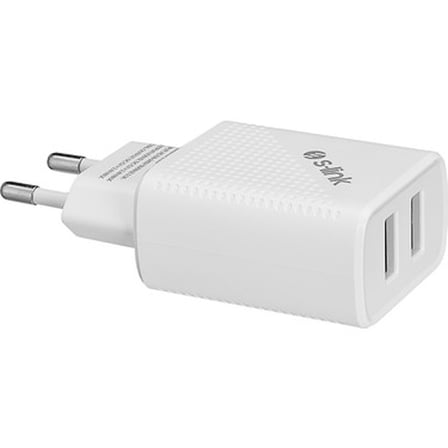 5V 2400mA İki USB Çıkışlı Kablolu Beyaz Ev Şarj Aleti