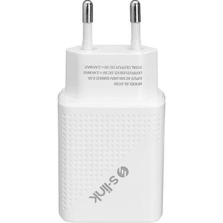 5V 2400mA İki USB Çıkışlı Kablolu Beyaz Ev Şarj Aleti