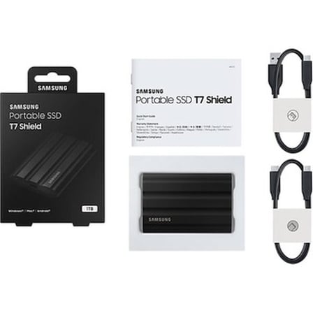 Samsung 1TB Samsung T7 Shield Usb 3.2 Taşınabilir SSD Siyah Disk