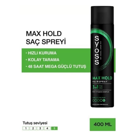 Saç Spreyi 400 Ml Maksimum Tutuş ve Vitamin Kompleksi