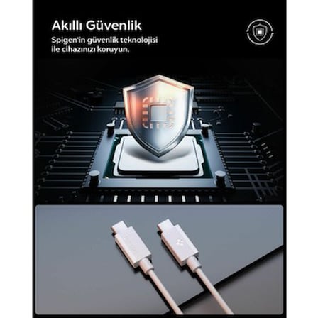 Spigen USB-C to USB-C 1 Metre Kablo 60W Güç / PPS 2.0 Super Hızlı Şarj / 480 Mbps Data Aktarım Hızı