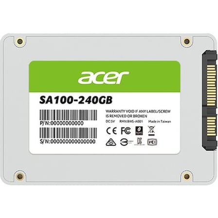 Acer SA100 2.5'' Sata SSD 240GB Okuma Hızı 500-599 MB/s Yazma Hızı 450-599