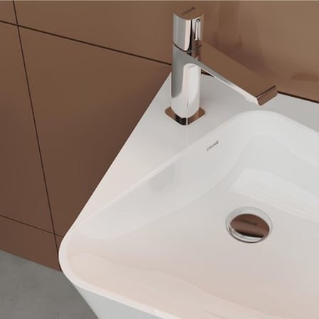 Delikli Monoblok Lavabo 45 cm Beyaz Renk Modern Tasarım