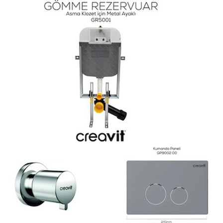Gömme Rezervuar Seti, Mat Gri Renk