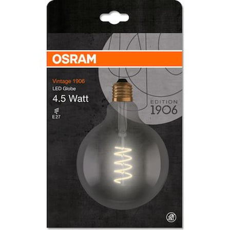 Osram Vintage 1906 Led Globe 4W Sarı Işık E-27 140lm Smoke