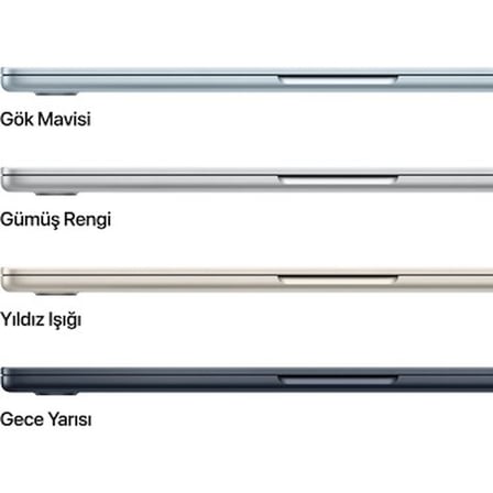 Apple MacBook Air M4 16GB 512GB SSD macOS 13" Taşınabilir Bilgisayar Gece Yarısı