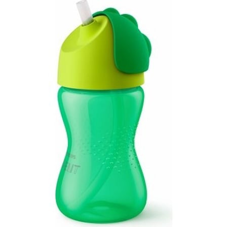 Pipetli Bardak, 300 ml Kapasiteli, Yeşil Renk, 12 Ay ve Üzeri Çocuklar İçin