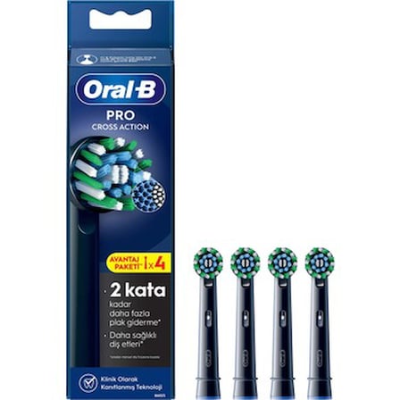 Yedek Diş Fırçası Başlığı, Orta Sertlikte 4 Adet Paket