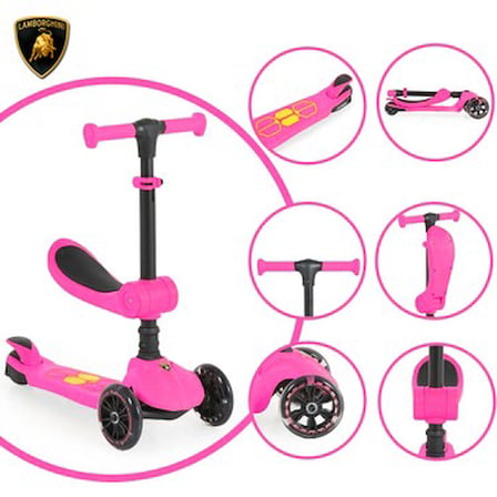 2in1 Katlanabilir Oturaklı Işıklı Çocuk Scooter