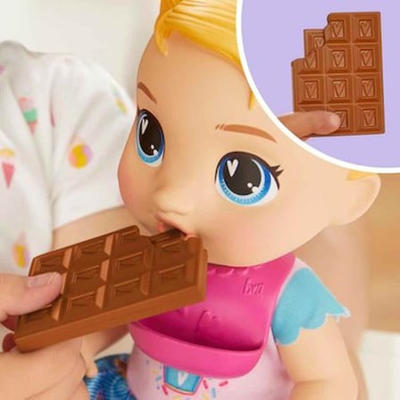 Baby Alive Tatlı Atıştırmalıklar Zamanı Harper Bebek Pembe Renk Dondurma Desenli Eğlenceli