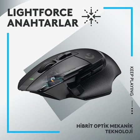 Logitech G G502 X LIGHTSPEED Kablosuz HERO 25K Sensörlü Yüksek Performanslı Oyuncu Mouse -