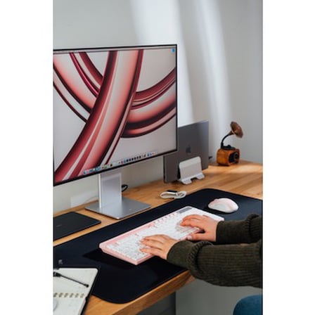 Pembe/Beyaz Kablosuz Q Multimedia Klavye ve Mouse Seti, Şık Tasarım