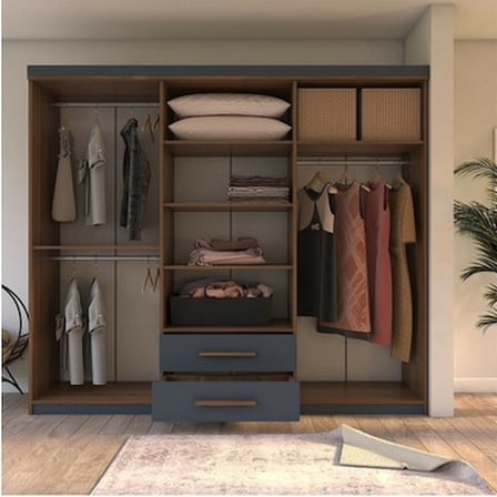 Lüx 6 Kapı 2 Çekmeceli Aynalı Dolap Modern Tasarım
