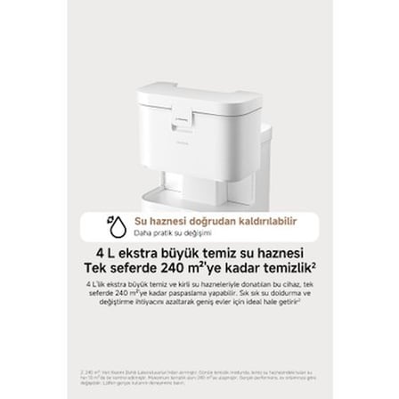 Robot Vacuum H50 Beyaz Akıllı Robot Süpürge + Paspas - 10000 Pa Emiş Gücü ( Xiaomi Tr