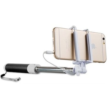 Ergonomik Tasarımlı Hafif Selfie Çekim Çubuğu, Beyaz/Siyah