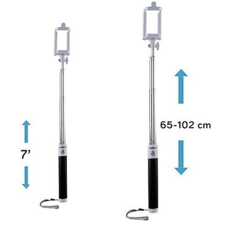 Ergonomik Tasarımlı Hafif Selfie Çekim Çubuğu, Beyaz/Siyah