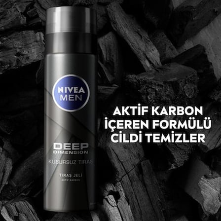 200 ml Aktif Karbon Özlü Tıraş Jeli, Kaygan ve Kusursuz Tıraş İçin