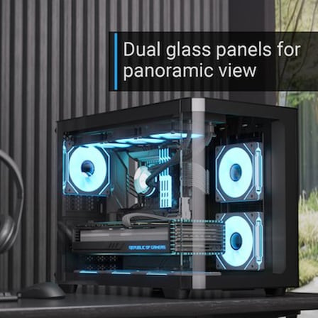 3x12cm Mirror A-Rgb Fanlı Bilgisayar Kasası, Panoramik Tempered Panel ile