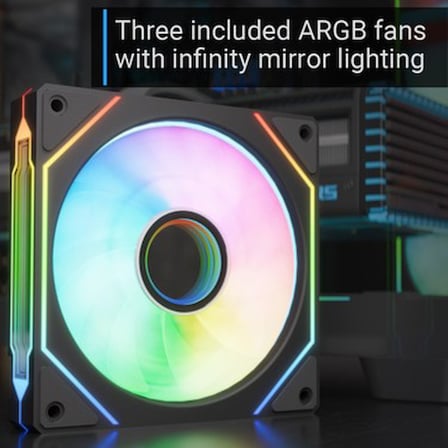 3x12cm Mirror A-Rgb Fanlı Bilgisayar Kasası, Panoramik Tempered Panel ile