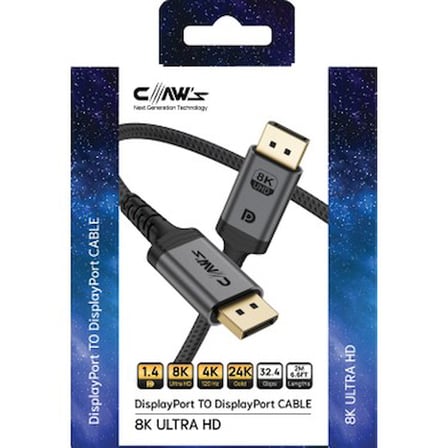 Alüminyum gövdeli 8K UHD DisplayPort, yüksek hızda veri iletimi ve geniş uyumluluk