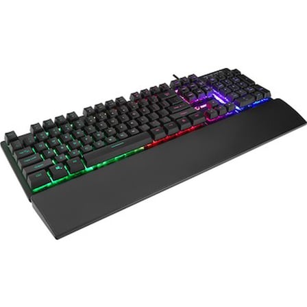Rampage KB-RX77 Runner Siyah USB Rainbow Aydınlatmalı Ingilizce Klavye Düzeni Us Layout Bilek