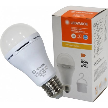 Şarjlı LED Lamba, 8W 865 Parlaklık Özelliği