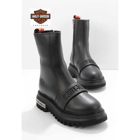 Harley Davidson Black Leather Kadın Bot Bootie Deri HD0777054903 Şık