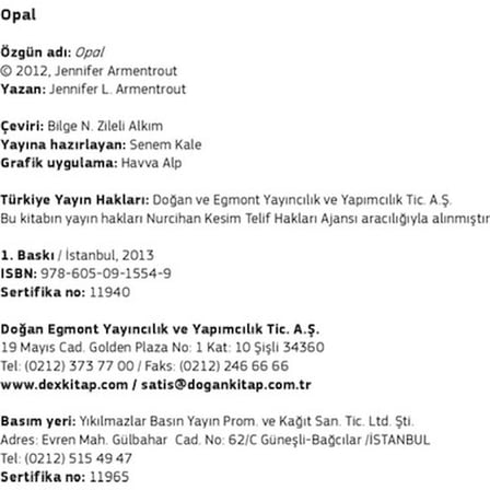 Jennifer L. Kaleminden Opal: Parlayan Bir Roman