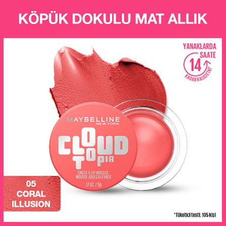 Köpük Dokulu Mat Allık 05 Coral, Yüksek Pigmentli