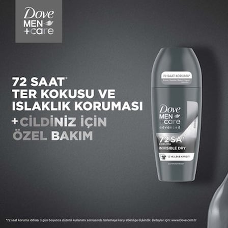 50 ml Erkek Roll On Deodorant, Invisible Dry Özelliği