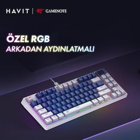 RGB Mekanik Klavye, 1.06 inç TFT-LCD Ekran ile Oyun İçin
