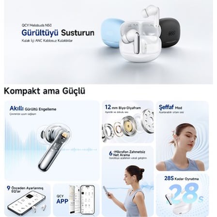 Mikrofonlu Bluetooth Kulaklık, 5.4 Teknolojisi ile Rahat Kullanım
