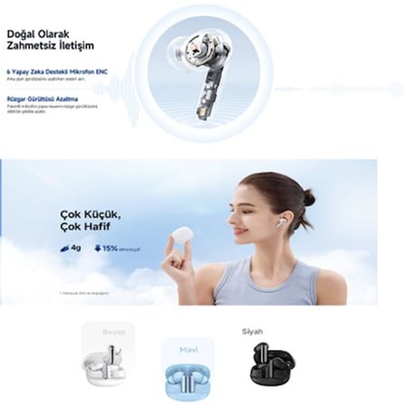 Mikrofonlu Bluetooth Kulaklık, 5.4 Teknolojisi ile Rahat Kullanım