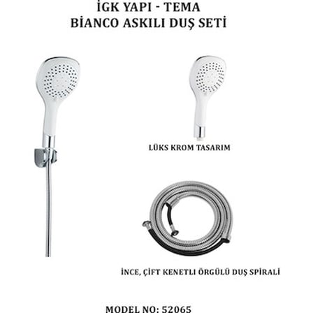 Bianco Askılı Duş Seti ile Modern Banyo Deneyimi