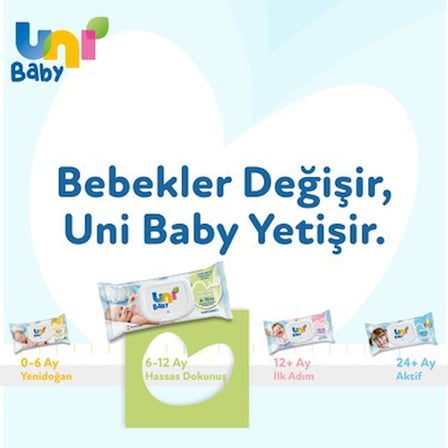 Hassas Dokunuşlu Islak Mendil, 12x52 Boyutunda