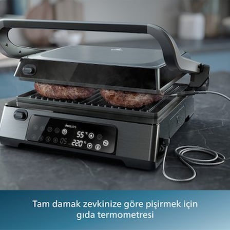Izgara ve Tost Makinesi, Hassas Dijital Kontrol ve Tam Açılır Tasarım