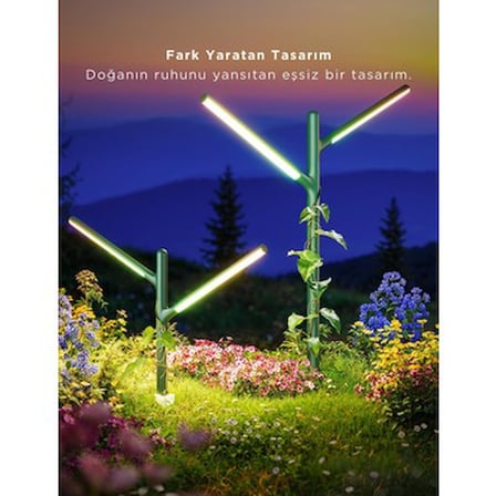 Dikey Bahçe Aydınlatması, 5W Dahili LED Işık Renkleri