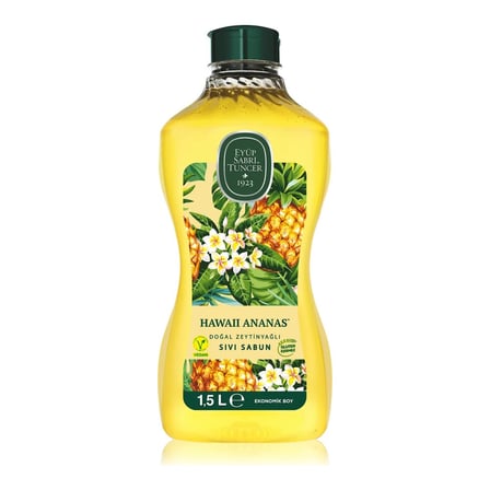 1,5 Lt Doğal Zeytinyağlı Hawaii Ananas Sıvı Sabun, Ekonomik Kullanım