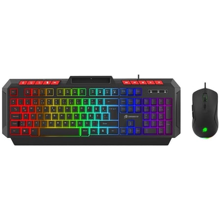Gamebooster Knight KM-11B Rainbow Aydınlatmalı Kablolu Oyuncu Klavye & Rgb Mouse Set -