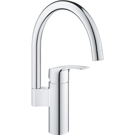 Grohe Tek Kumandalı Krom Eviye Bataryası 210 mm Yüksek Su Akışlı Tezgah Montajı İçin Modern Tasarım