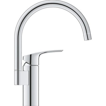 Grohe Tek Kumandalı Krom Eviye Bataryası 210 mm Yüksek Su Akışlı Tezgah Montajı İçin Modern Tasarım